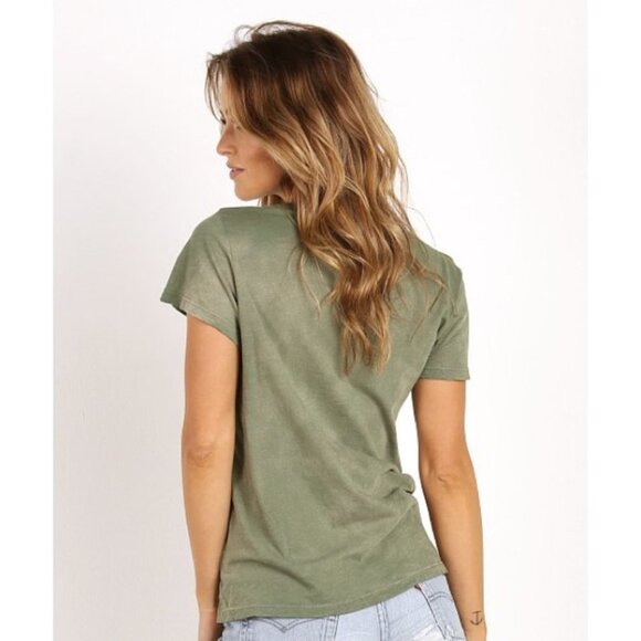 Revolve LNA Raw Tie Tee T-Shirt Short Sleeve Front tie V-neck Relaxed fit White - Picture 10 of 12